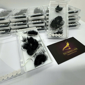 ขนตาปลอมแบบแฮนด์เมด วอลลุ่มธรรมชาติ ยาว หนา สีดำด้าน ฐานแหลม 12D - Product Image 3