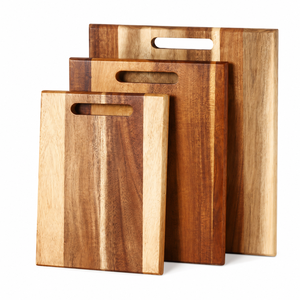 Planche à découper en bois d'acacia, planche à découper rectangulaire en bois avec poignée pour la cuisine - Product Image 4