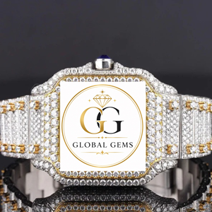 Export Quality Luxury Silver Fully White Iced Out Diamond Watch for Men and Women Available for Export Price from India - Product Image 6