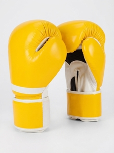 Guantes de Boxeo Amarillos de PU con Cordones y Soporte para Muñeca, para Entrenamiento de Adultos - Product Image 3
