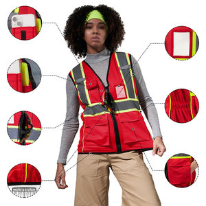 Chaleco de Seguridad para Mujer de Alta Calidad al por Mayor, con Tiras Reflectantes, Visibilidad Mejorada, Costuras Reforzadas, Chaleco de Seguridad para Bomberos - Product Image 4