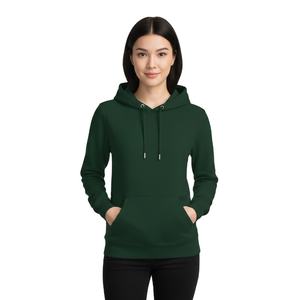 Sudadera con Capucha Verde Oscuro de Lujo para Mujer, Ajuste Delgado, Algodón de Alta Calidad, Forro Polar, Venta al por Mayor, Ropa Deportiva, Sudadera de Diseño Exclusivo - Product Image 1