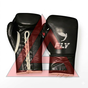 Factory Manufacture Custom Made Black Fly Boxing <b>Gloves</b> 100% Original Leather Professional Pro Punching Fly Boxing <b>Gloves</b> - Product Image 3