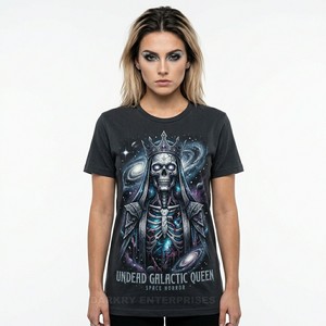 เสื้อยืดลายผีหญิงสไตล์วิคตอเรียนแบบวินเทจ พิมพ์ลายตามสั่ง ผ้าคอตตอนหนา เสื้อยืดผู้หญิงลายกราฟิกสยองขวัญสไตล์โกธิควิคตอเรียน - Product Image 6