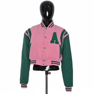 Chaqueta Varsity Corta para Mujer con Logotipo Personalizado a Precio de Mayoreo, Chaqueta Varsity de Béisbol con Letras Personalizadas para Mujer - Product Image 1