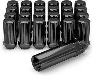 Tuercas de rueda M14x1.50 dúplex de <span class=keywords><strong>7</strong></span> estrías con llave (para ruedas de repuesto) Tuercas cromadas tipo acorn/bullet - Product Image 2