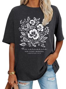 Nouveaux T-shirts tendance pour femmes 100% coton, imprimés graphiques DTF, col rond, t-shirts d'été, coupe ample, manches courtes - Product Image 3