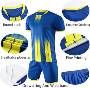 Tenue de football professionnelle unie, anti-humidité, à séchage rapide, sans logo, pour équipe. - Product Image 4