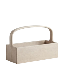 Organisateur de rangement blanc dépoli avec séparateurs robustes pour couverts, condiments et vaisselle de fête – Support en bois sur pied - Product Image 2