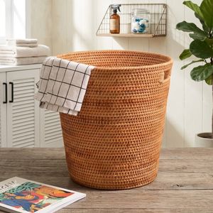 Laundry Basket Rattan Best Selling Handmade Woven Wicker Storage Organizer for Home Organization Wholesale Supplier from Vietnam - Product Image 5