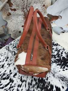 Sac de voyage en cuir de vache véritable, vintage, week-end, grande capacité 36-55L, fait main, durable, fermeture éclair, portable - Product Image 2