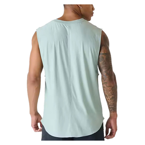Camiseta sin mangas acanalada con cuello en V para hombre, chaleco liso básico, ropa deportiva formal para fitness - Product Image 2