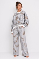 Ensemble sweat-shirt et short pour femme, coupe ample et décontractée, deux pièces, col rond, manches longues, en coton tricoté, couleur unie, vêtements de détente