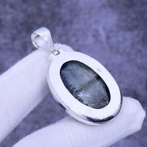 Colgante de Lapislázuli Hecho a Mano, Collar Bohemio de Plata de Ley 925, Joyería de Piedras Preciosas Naturales al por Mayor - Product Image 4