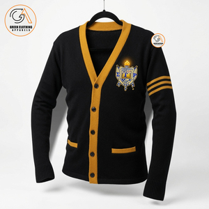 Sigma Gamma Rho Women's Winter Casual Blue <b>Cardigan</b> <b>Sweater</b> Greek Embroidery 100% Cotton Knitted Full Sleeve V-neck Breathable - Product Image 1