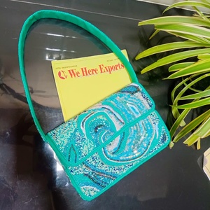 Sacs de rangement pour vêtements faits à la main, brodés de perles violettes, motif tortue de mer, écologiques, durables, 100% coton, pour bijoux - Product Image 6