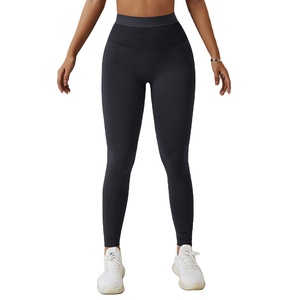 Leggings de compresión de gimnasio de cintura alta para mujer, pantalones de Yoga de punto de Spandex de nailon transpirable, diseño de glúteos para - Product Image 4