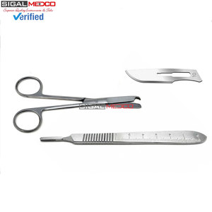 Professional Manual Surgical <b>Suture</b> Stitch Scissors 4.5 Inch Scalpel Handle #3 10 Sterile Surgical Blades Minor Surgery <b>Kit</b> - Product Image 6