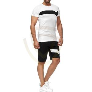 Ensemble été homme en coton uni, logo personnalisé, t-shirt et short - Product Image 4