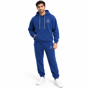 Ensemble de survêtement en molleton doux 100% coton écologique, veste à capuche et pantalon de jogging, vêtements de sport d'hiver, gym, fitness, entraînement, décontracté - Product Image 1
