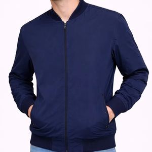 Chaqueta Bomber Azul Marino Premium para Hombre con Cierre, Ligera, Resistente al Viento, con Tela Suave y Duradera para Comodidad Durante Todo el Día - Product Image 1
