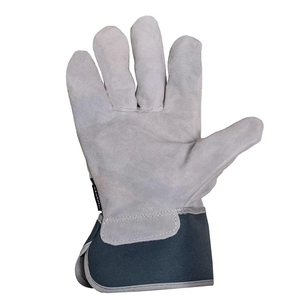 Industrial Safety Personal Protective CE Certified 11 oz Thickness <b>Powder</b>-Free Abrasion Resistant Cowhide Split Leather Gloves - Product Image 4