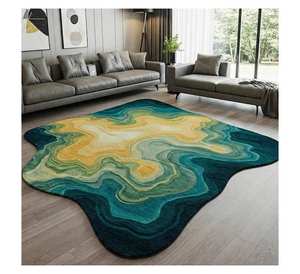 Alfombra Personalizada con Diseño de Ondas 3D |   Alfombra Abstracta Hecha a Mano con Forma de Amoeba al por Mayor |   Alfombra de Lujo Antideslizante para Dormitorio y Oficina - Product Image 2