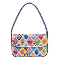Sac à main brodé à la main avec des perles de rocaille, design de créateur, luxe, tendance, pour les fêtes, les mariages