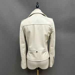 <b>Light</b> Pink Color Genuine Leather <b>Jacket</b> for <b>Women</b> Top Layer High Quality Leather <b>Jackets</b> Moto Racer Style <b>Women</b> Leather <b>Jacket</b> - Product Image 6