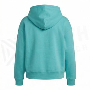 Womens Customized Color Crop Hoodies Cotton Recycled Polyester Loose Fit Pullover Hood <b>Spacer</b> Soft Feel Printed Tops - Product Image 2