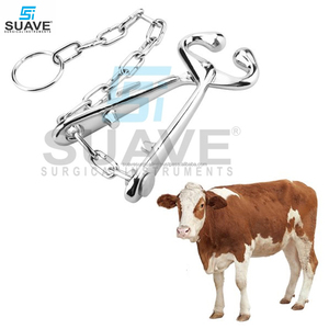 SUAVE INSTRUMENTS DE SURGICAL Pince-nez de vache réutilisable Porte-taureau en acier inoxydable avec chaîne Instruments vétérinaires - Product Image 4