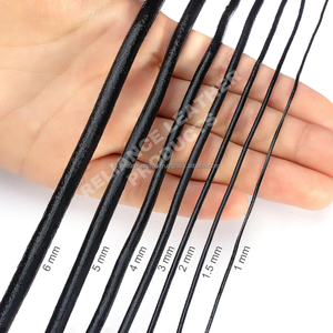 1.5mm noir en cuir véritable bobine fabrication de bijoux bricolage artisanat Bracelet porte-clés RTS composants faits à la main Type de produit - Product Image 4