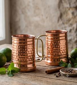 Vaso de Agua Ayurvédico Hecho a Mano con Aluminio Puro 100% Martillado, 18 Onzas Líquidas, Diseño Clásico, Ecológico, de Metal - Product Image 1