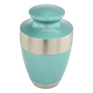 Urnas de cremación para adultos de aluminio con diseño único, con banda y acabado en estaño, urnas funerarias metálicas para cenizas humanas. - Product Image 4
