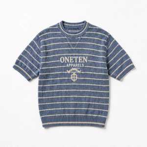 เสื้อยืดคอกลมแขนสั้นผ้าถักระบายอากาศพร้อมโลโก้ด้านหน้าสำหรับผู้ชาย ONETEN ทรงพอดีตัวแบบลำลอง - Product Image 5
