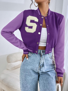 New <b>Top</b> Quality Cropped Varsity Jackets for Women and Custom Logo Premium Quality for Best Material Varisty Jacket - Product Image 3