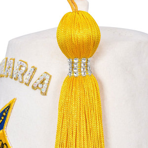 หมวกเฟซ Shriners แบบกำหนดเอง ประดับด้วยตัวอักษรเพชรเทียม ของตกแต่งสำหรับสมาคมเมสัน สีแดงเลือดหมู ทำจากผ้าขนสัตว์ พร้อมพู่ห้อยแบบดั้งเดิม เครื่องประดับศีรษะระดับมืออาชีพ - Product Image 4