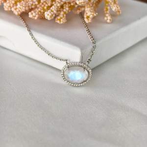 925 Sterling Silver Moonstone Claw Gemstone Necklace Natural Stone Necklace Women Jewelry Elegant Gift For Her - Product Image 6