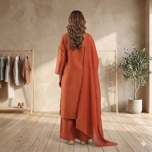 Impresionante Conjunto Largo de Dos Piezas para Mujer, Casual, de Gasa, Transpirable, de Algodón, con Manga Tres Cuartos, Bordado, Top de Verano - Product Image 5