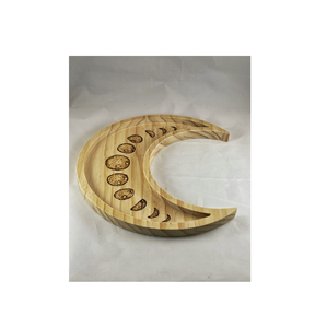 Bandeja de madera con forma de luna para presentación de alimentos de lujo, estilo moderno y brillante para el hogar, bandeja de madera en venta - Product Image 2