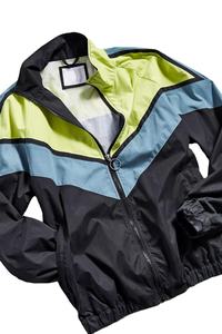 Chaqueta cortavientos de nailon de bloque de Color con cremallera de nuevo estilo de alta calidad personalizada chaqueta cortavientos con capucha informal de talla grande para hombre - Product Image 3