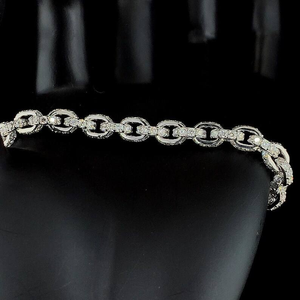 Moissanite <b>Silver</b> Link Bracelet Iced Out Luxury Bracelet Elegant Fashion Jewelry <b>For</b> <b>Men</b> Women Gift - Product Image 4