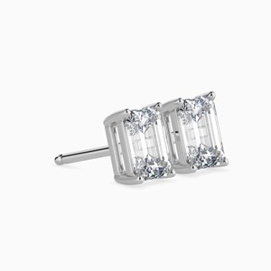 Magnifiques boucles d'oreilles clous de luxe en argent plaqué or 14 carats avec diamants de laboratoire étincelants, certifiées IGI, cadeau de fiançailles et de mariage pour femme - Product Image 3