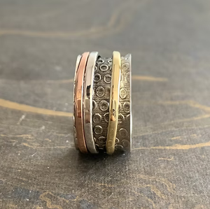 925 Sterling Silver Rotating Band <b>Ring</b> Multi Tone Customized Design Jewelry Wholesale Supplier - Product Image 2