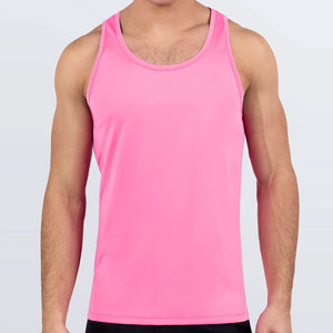 Heavyweight Factory Price 140g Polyester/Cotton Bulk Tank Top Curved Hem <b>Stringer</b> Cut Sleeveless Muscle Fit Quick Dry Breathable - Product Image 1