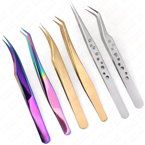 Premium Multi Color Stainless Steel Eyelash Tweezers Set for Extensions High Precision Volume & Isolation <b>Tools</b> - Product Image 6