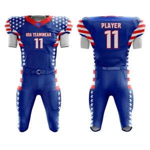 ชุดเสื้อฟุตบอลอเมริกันชาย USA TEAMWEAR สีน้ำเงิน คอวี แขนสั้น ระบายเหงื่อได้ดี ทรงพอดีตัว - Product Image 5