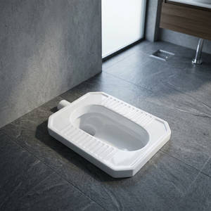Modern <b>Ceramic</b> Washdown Squatting <b>Pan</b> Toilet WC Floor Mount Sanitary Ware For Urban Metro Bus Bathroom Installation - Product Image 2