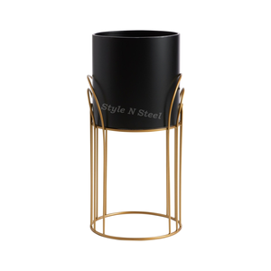 Jardinière Moderne Classique Polyvalente en Fer Thermolaqué Durable pour Intérieur et Extérieur avec Drainage - Product Image 1