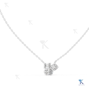จี้เพชรเลี้ยงในห้องปฏิบัติการแบบ 3 เม็ด ประดับสร้อยคอทองคำแท้ 14K 18K สำหรับผู้หญิง รูปทรงหลากหลาย ผลิตโดยผู้ผลิตเครื่องประดับขายส่ง - Product Image 1